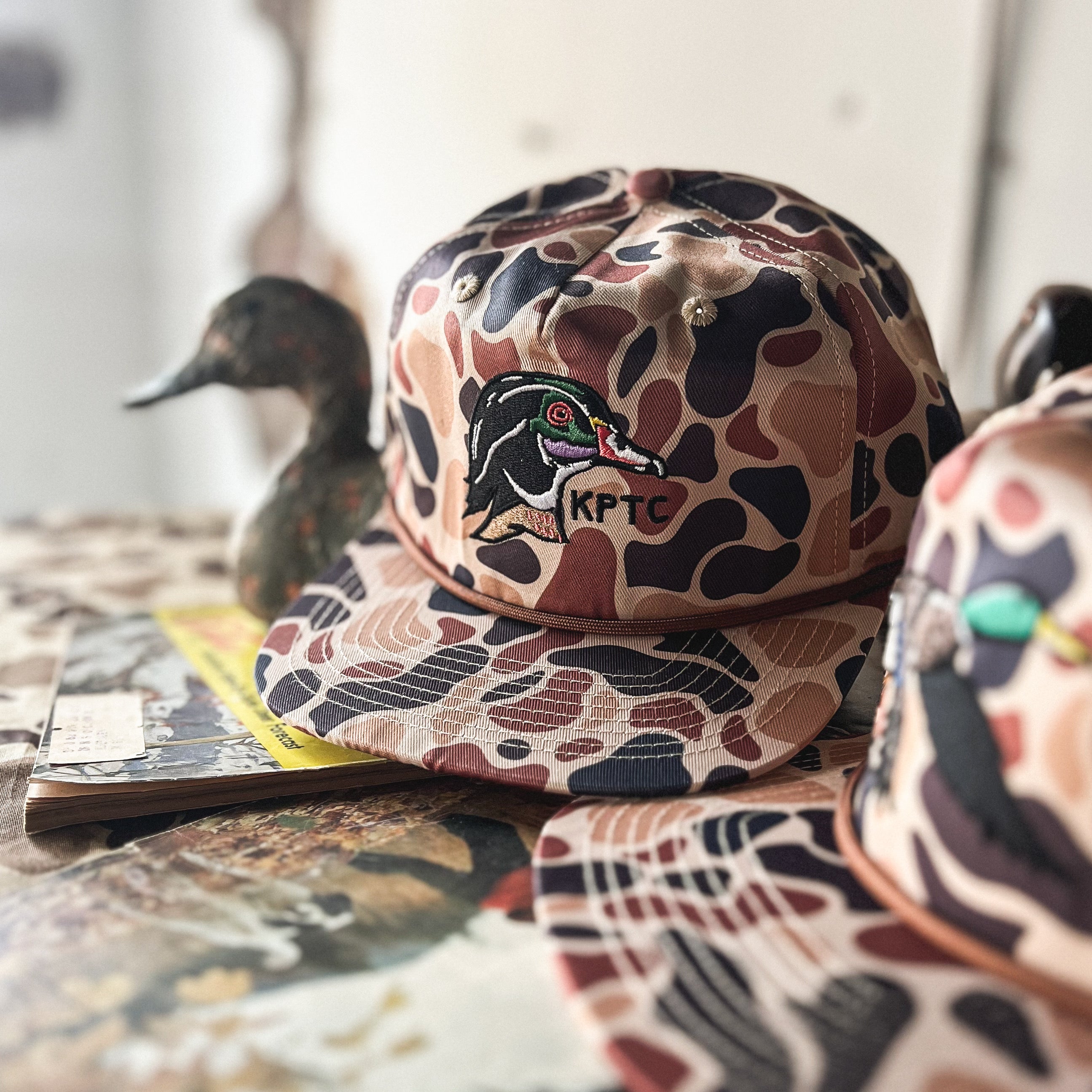 Duck Hats For Adults BURLEBO Men's Retro Camouflage Duck Cap East