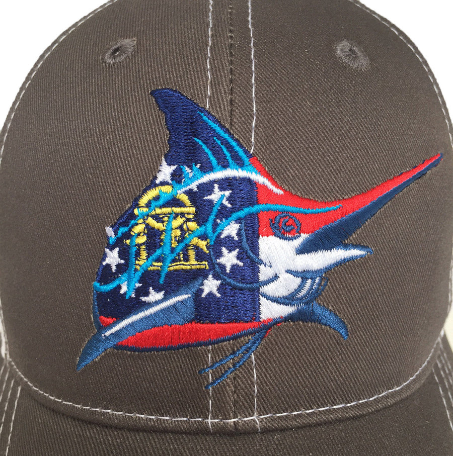 GA Flag Trucker Hat - Graphite/White - Atlantic Drift