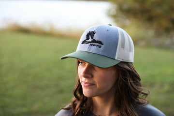 Mallard Logo - Trucker Hat - Grey/Olive/Ivory